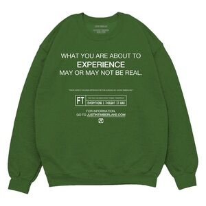 Justin Timberlake What Are You About Alpine Green Crewneck Sweatshirt sz S